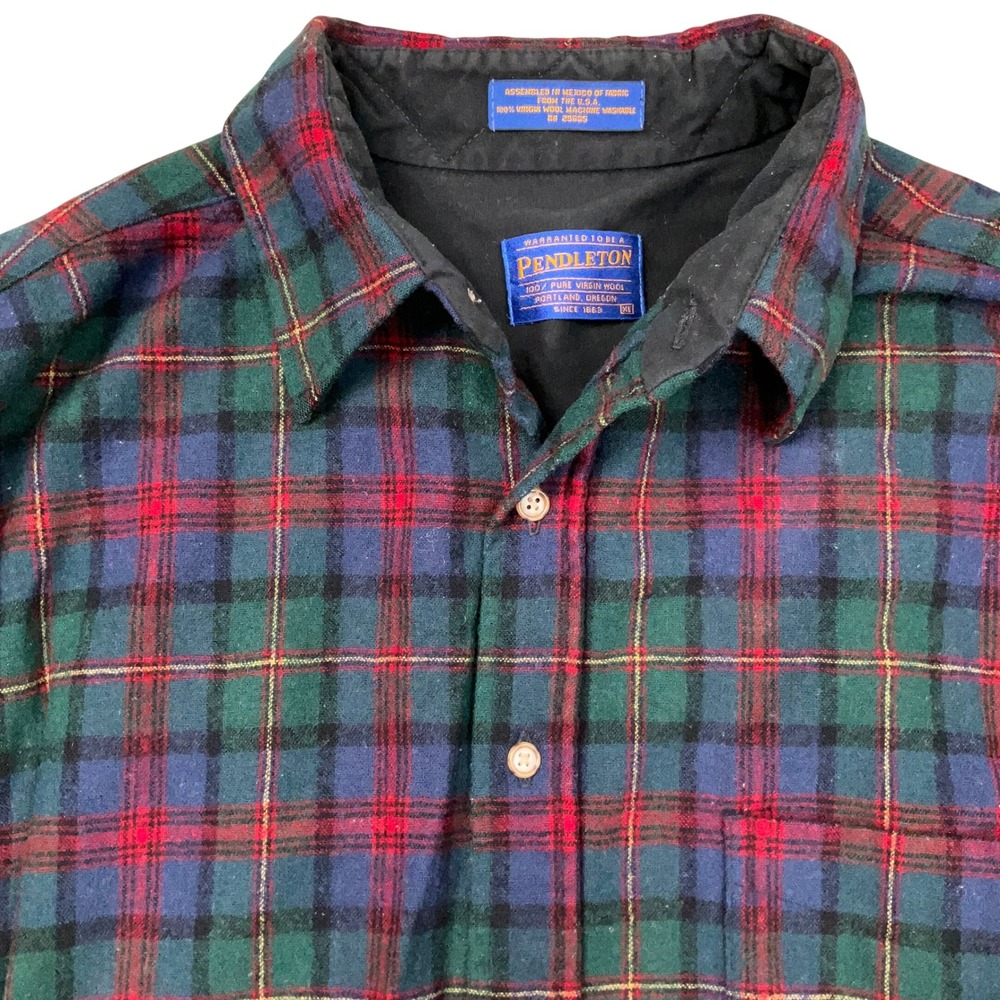 Pendleton Flannel Shirt Mens XL Green MacLennan Tartan Plaid Cabin Woolen Fall